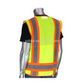 Chaleco tecnológico ANSI clase 2 Topógrafo amarillo chaqueta de trabajo alta seguridad Hi Viz Workwear con tira reflectante y bolsillos de dos tonos